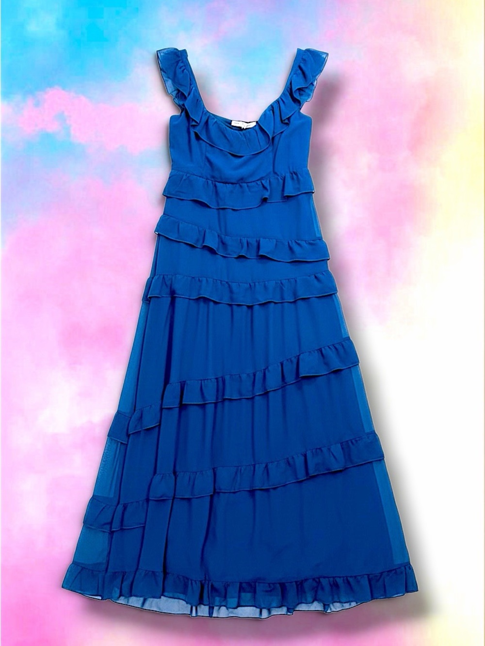 Altar’d State Blue Ruffled Maxi Dress - Women
